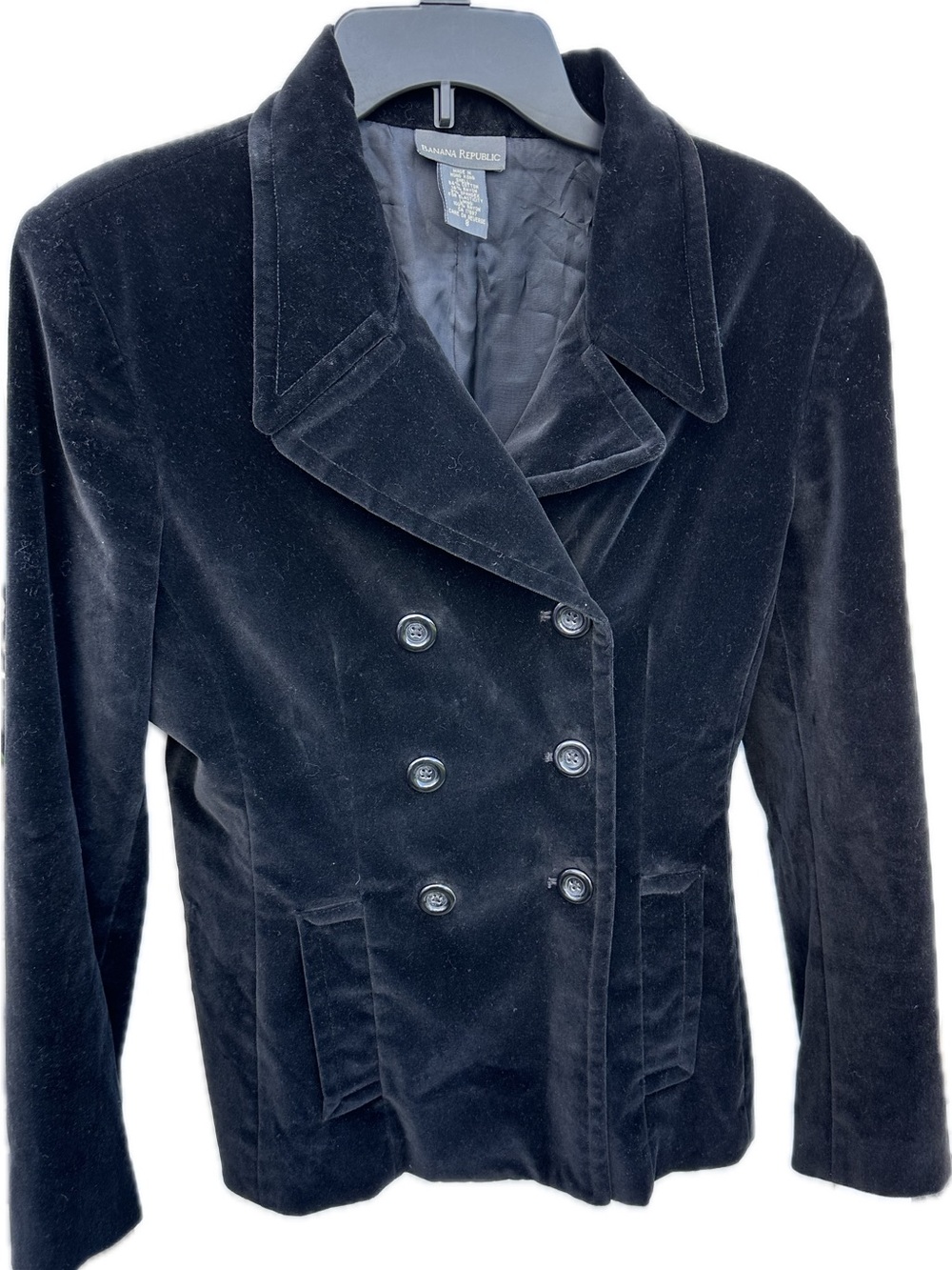 Banana Republic Black Double-Breasted Pea Coat - Picture 2 of 5